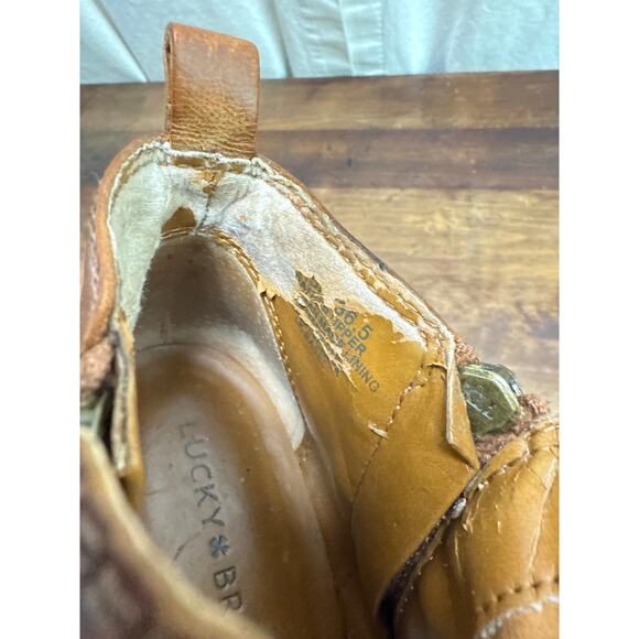 Fossil Basel Leather Ankle Boots Bootie Women's Size 6 1/2 Toffee Side Zipper - Picture 10 of 14